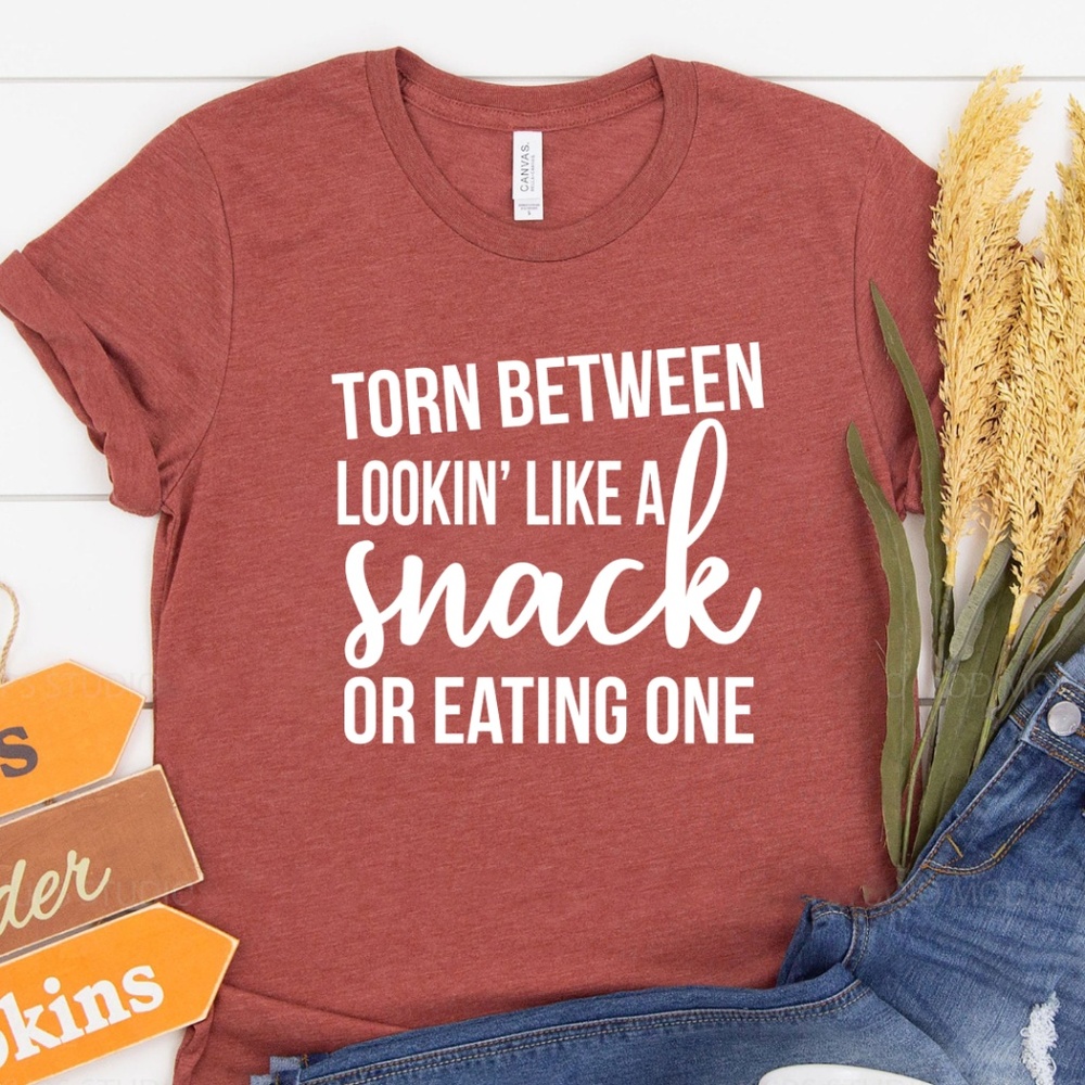 Funny Graphic Crewneck T Shirt for Women Clay